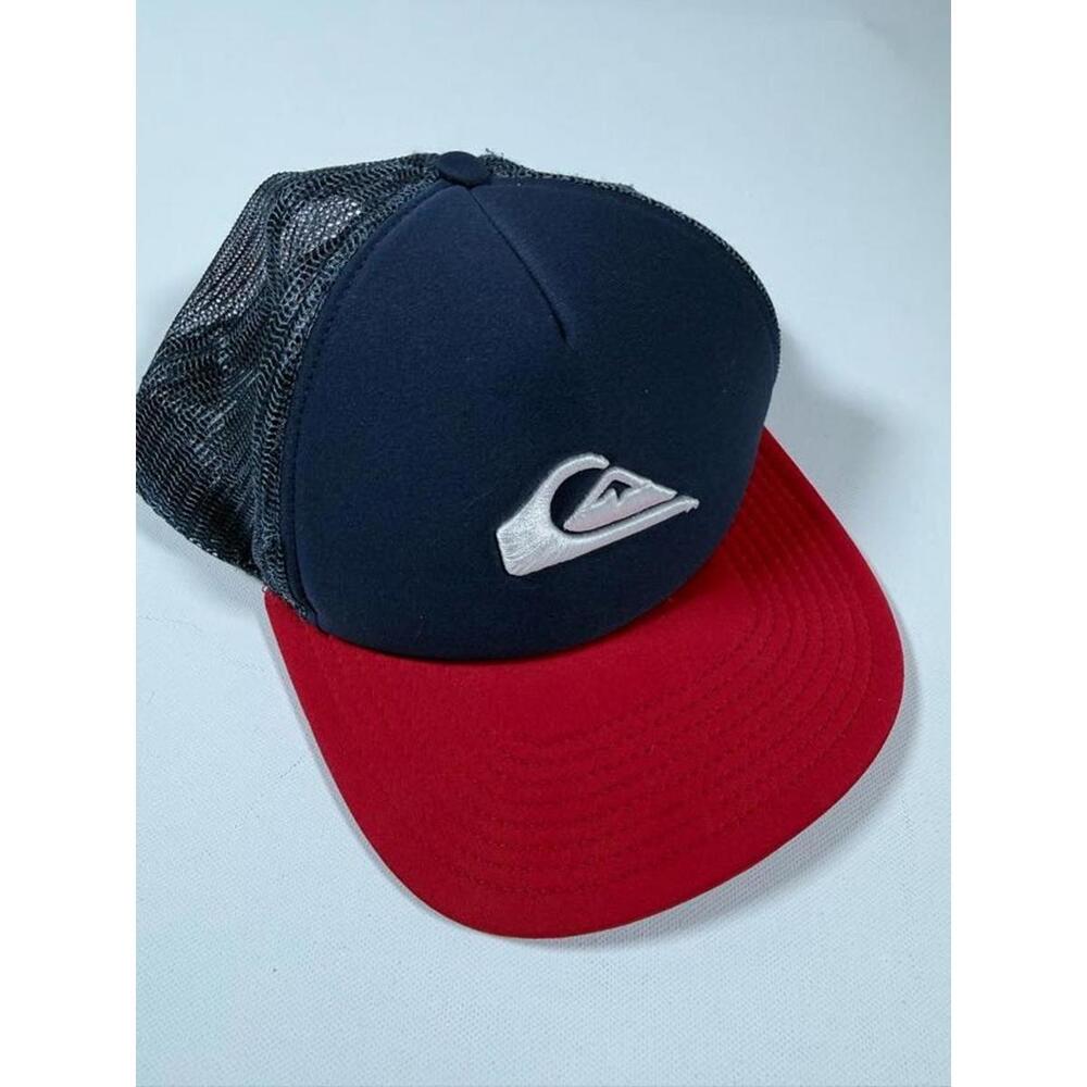 Quiksilver Trucker Mesh Snapback Hat Navy and Red OSFM
